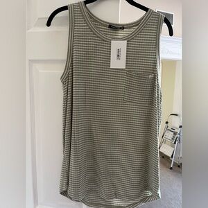 Staccato Light Olive Checkered Tank
